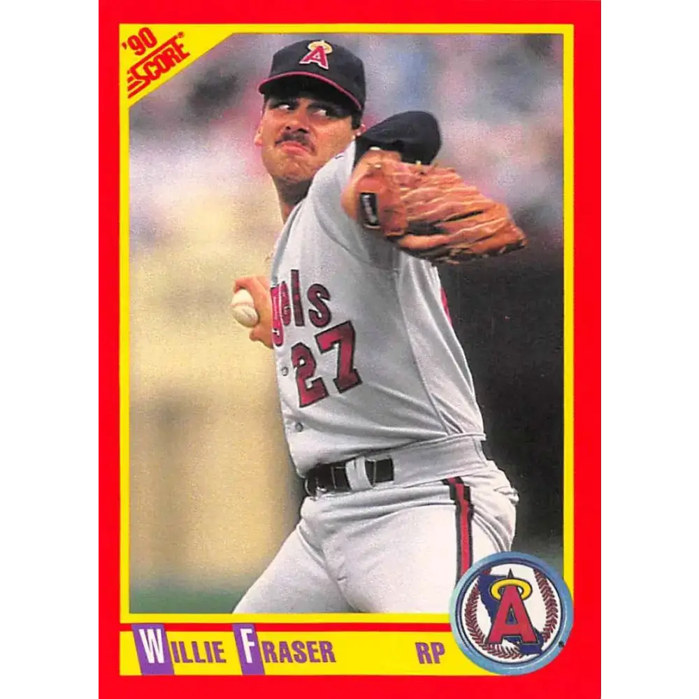 1990 Score #358 Willie Fraser NM-MT California Angels Baseball Card - Baseball Card Single