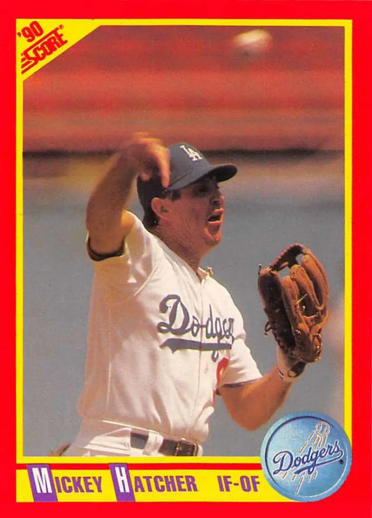 1990 Score #359 Mickey Hatcher EX Excellent Los Angeles Dodgers Baseball Card - Baseball Card Single