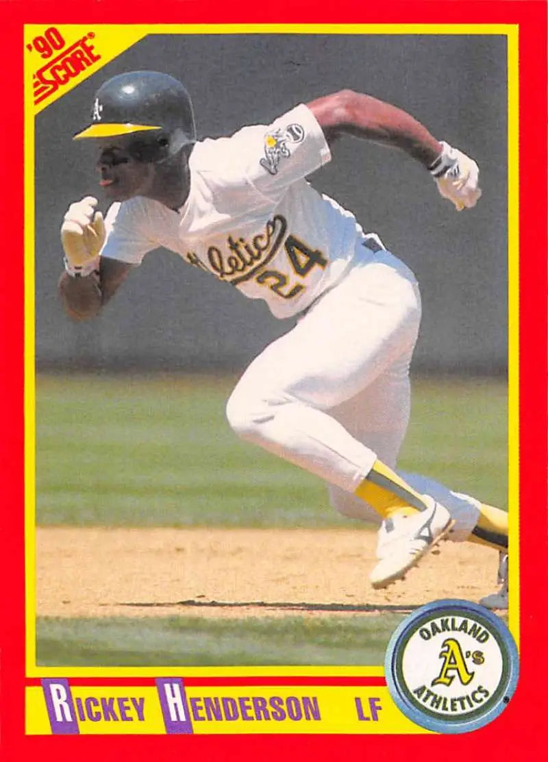1990 Score #360 Rickey Henderson EX Excellent Oakland Athletics Baseball Card - Baseball Card Single
