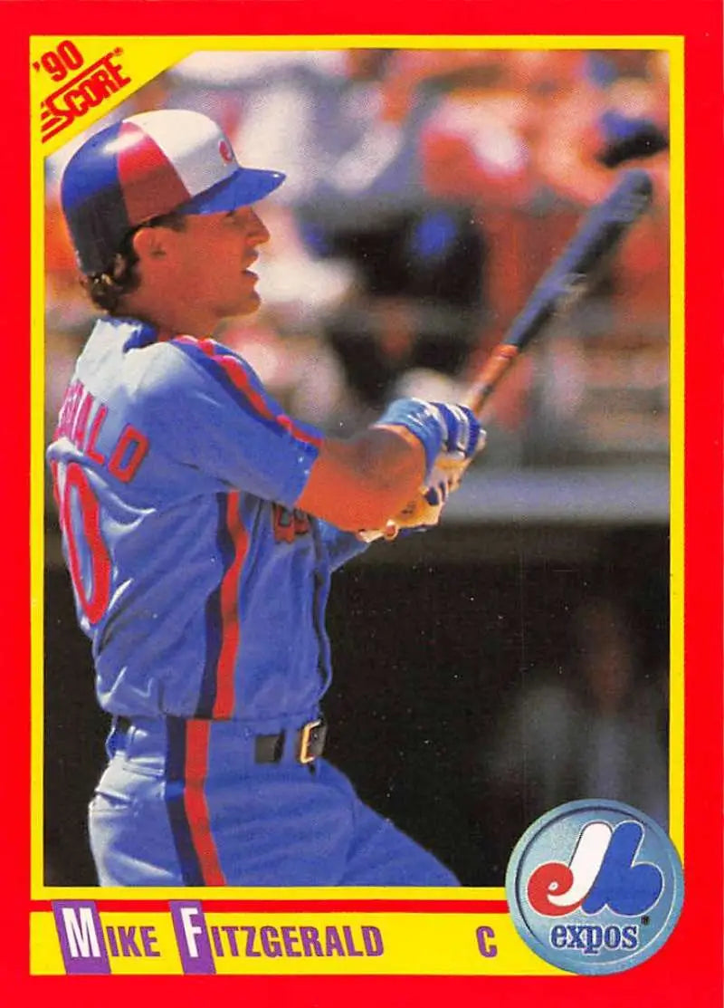 1990 Score #361 Mike Fitzgerald EX Excellent Montreal Expos Baseball Card - Baseball Card Single
