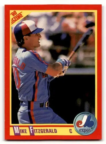 Original gloss of Mike Fitzgerald baseball card from 1990 Score #361 featuring Simply Sandoval