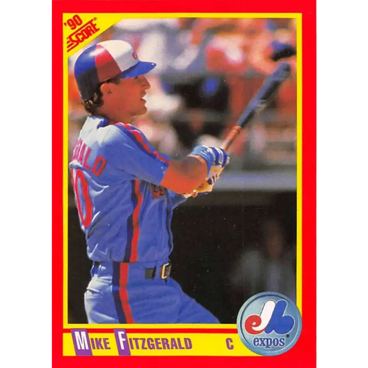 1990 Score #361 Mike Fitzgerald NM-MT Montreal Expos Baseball Card - Baseball Card Single