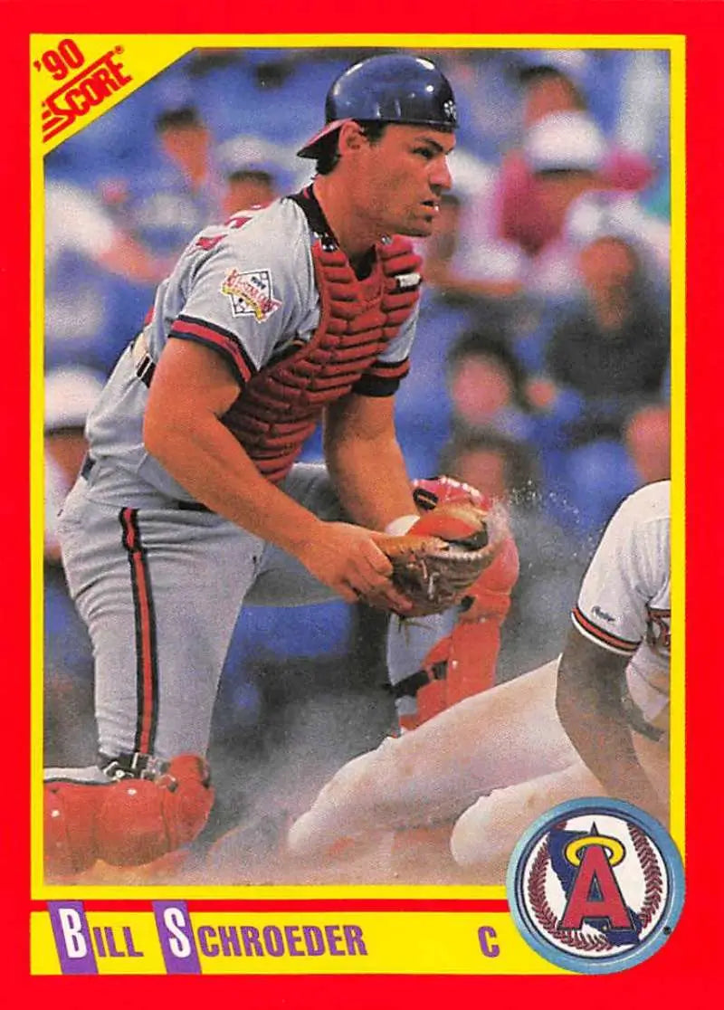 1990 Score #362 Bill Schroeder EX Excellent California Angels Baseball Card - Baseball Card Single