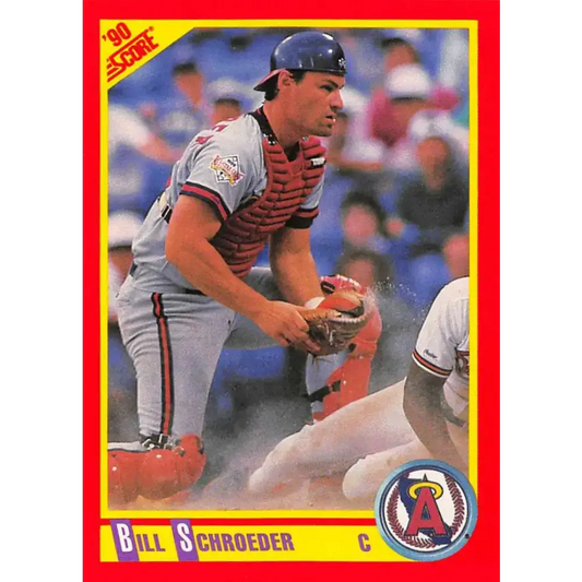 1990 Score #362 Bill Schroeder NM-MT California Angels Baseball Card - Baseball Card Single