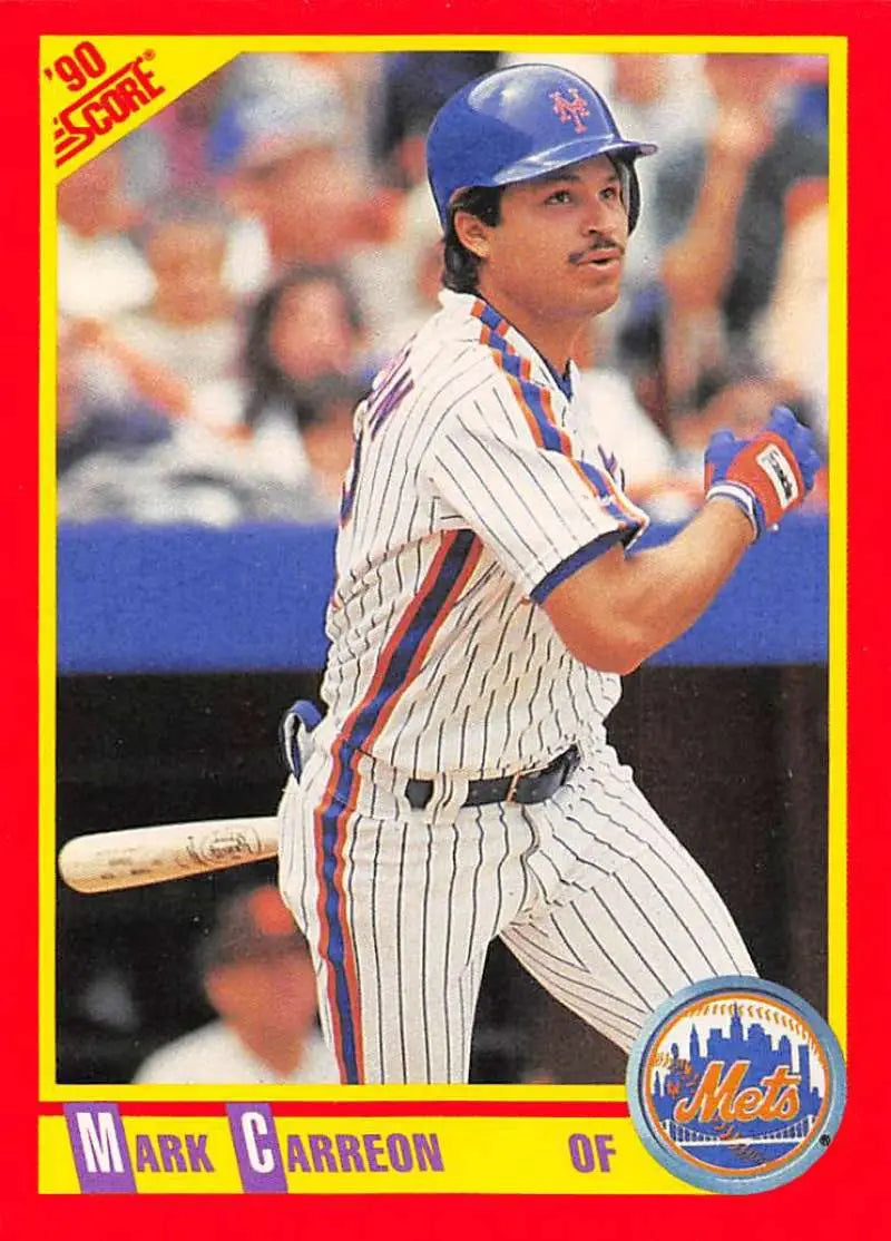 1990 Score #363 Mark Carreon EX Excellent New York Mets Baseball Card - Baseball Card Single