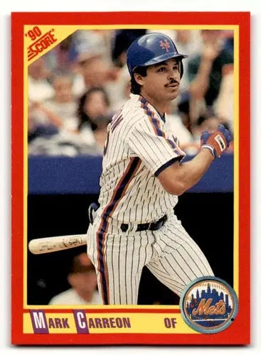 Original gloss 1990 Score Mark Carreon baseball card featuring Mark Carreon and Simply Sandoval