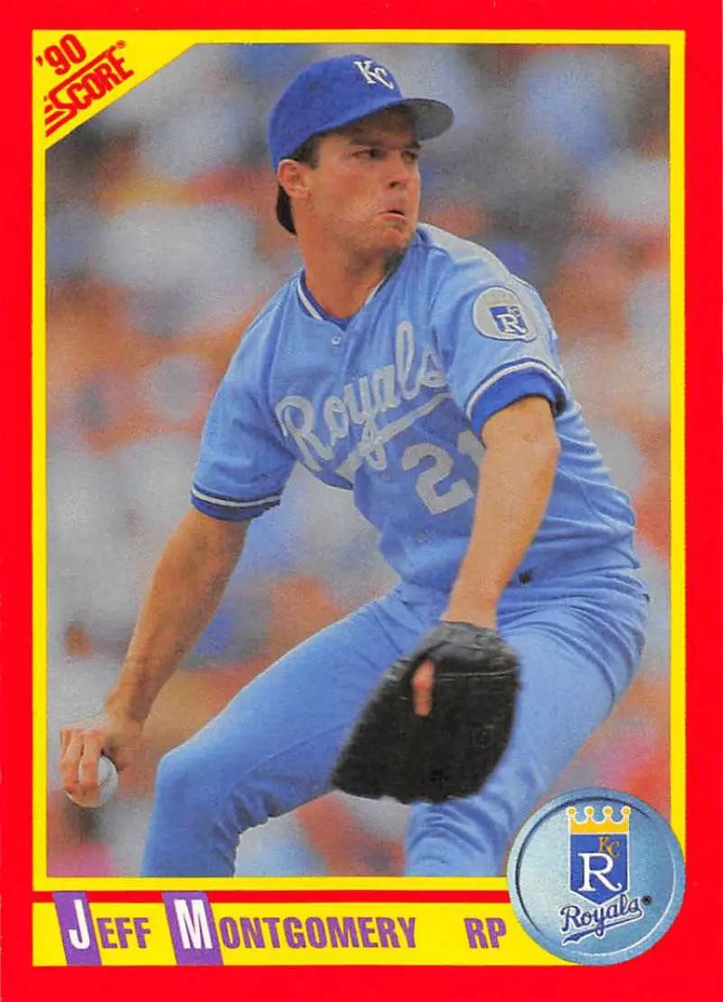 1990 Score #365 Jeff Montgomery EX Excellent Kansas City Royals Baseball Card - Baseball Card Single
