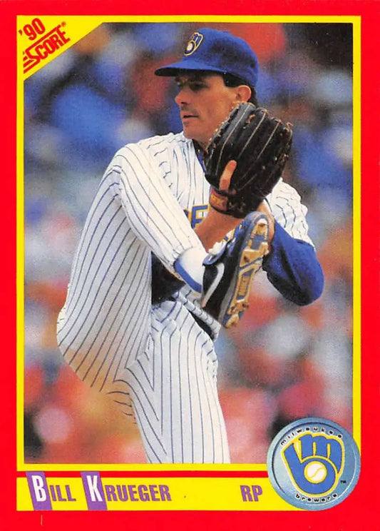 1990 Score #366 Bill Krueger EX Excellent Milwaukee Brewers Baseball Card