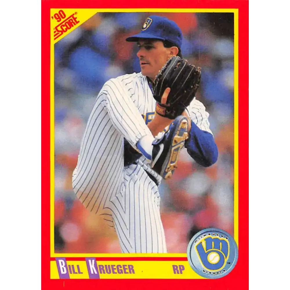 1990 Score #366 Bill Krueger NM-MT Milwaukee Brewers Baseball Card - Baseball Card Single