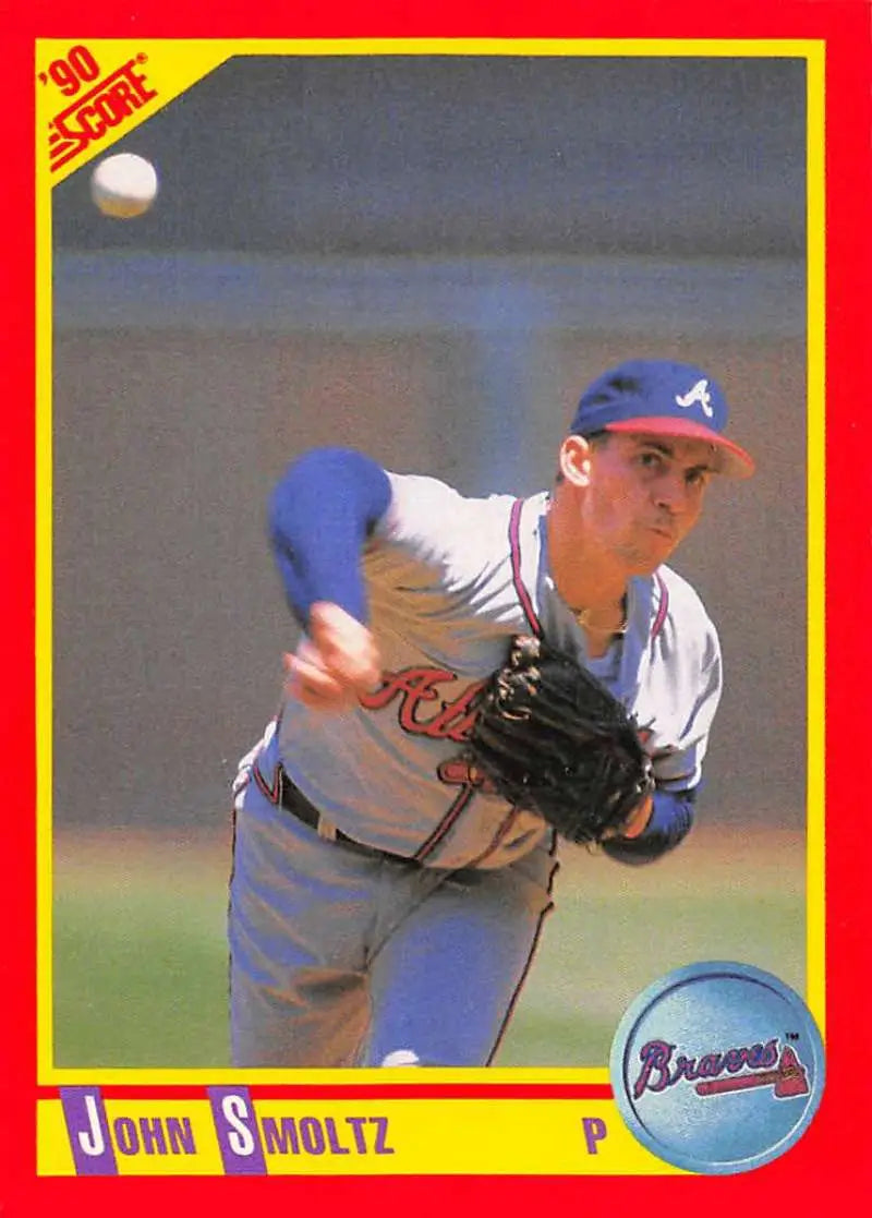 1990 Score #370 John Smoltz EX Excellent Atlanta Braves Baseball Card