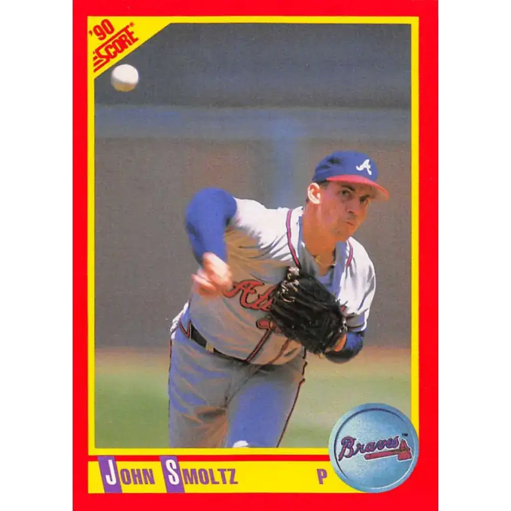 1990 Score #370 John Smoltz NM-MT Atlanta Braves Baseball Card - Baseball Card Single