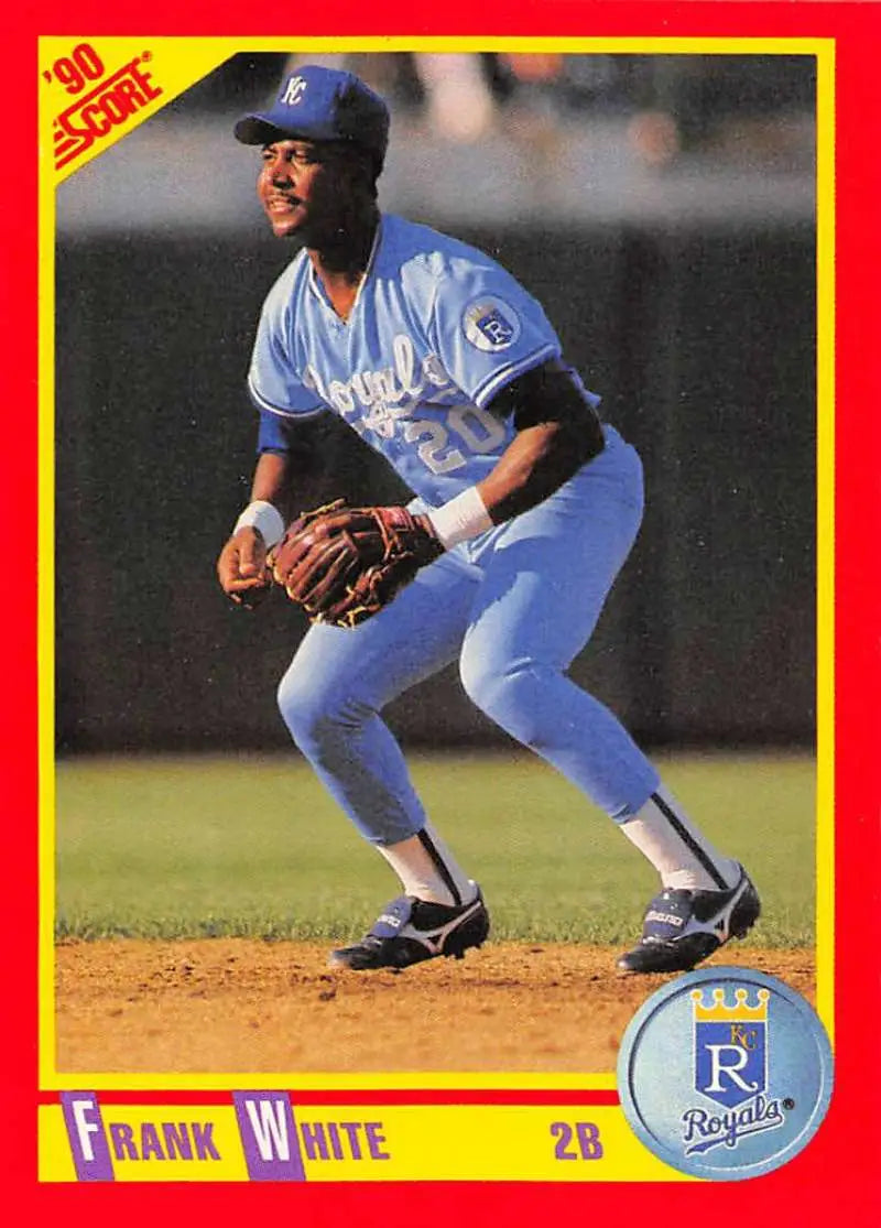 1990 Score #372 Frank White EX Excellent Kansas City Royals Baseball Card - Baseball Card Single