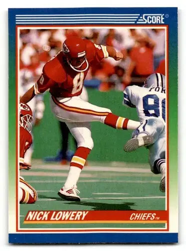 Original gloss Nick Lowery Kansas football card from 1990 Score Kansas City Chiefs