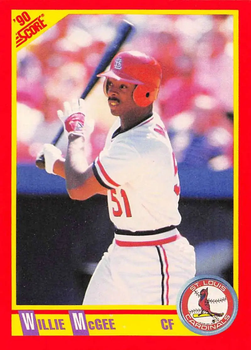 1990 Score #374 Willie McGee EX Excellent St. Louis Cardinals Baseball Card - Baseball Card Single