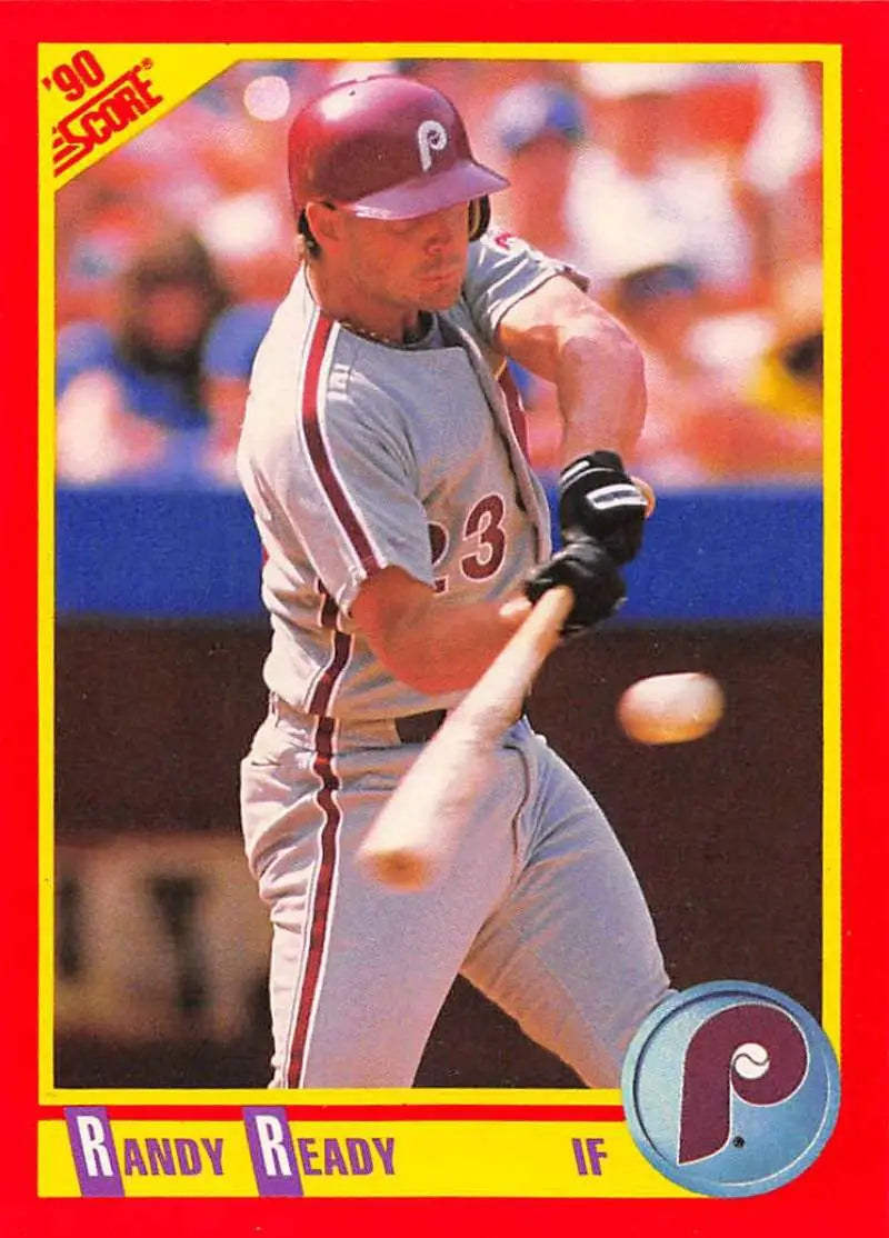 1990 Score #376 Randy Ready EX Excellent Philadelphia Phillies Baseball Card - Baseball Card Single