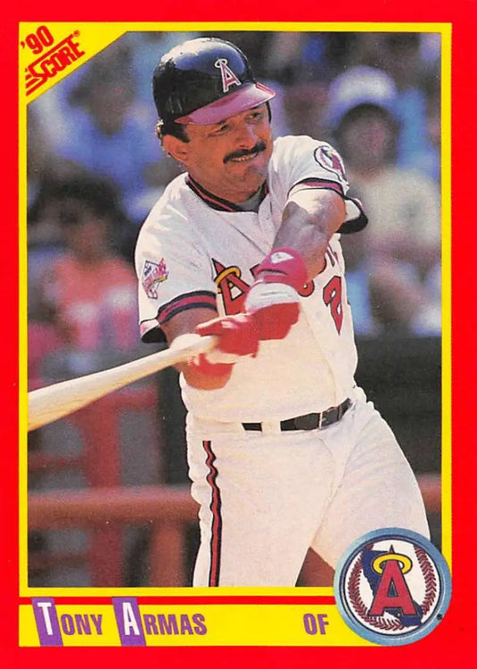1990 Score #378 Tony Armas EX Excellent California Angels Baseball Card - Baseball Card Single