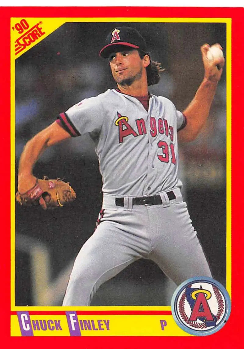 1990 Score #380 Chuck Finley EX Excellent California Angels Baseball Card - Baseball Card Single