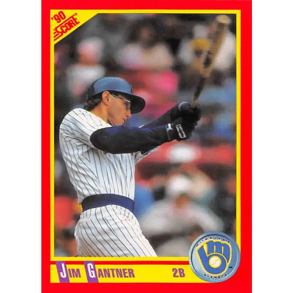 1990 Score #382 Jim Gantner NM-MT Milwaukee Brewers Baseball Card - Baseball Card Single