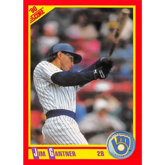 1990 Score #382 Jim Gantner NM-MT Milwaukee Brewers Baseball Card - Baseball Card Single