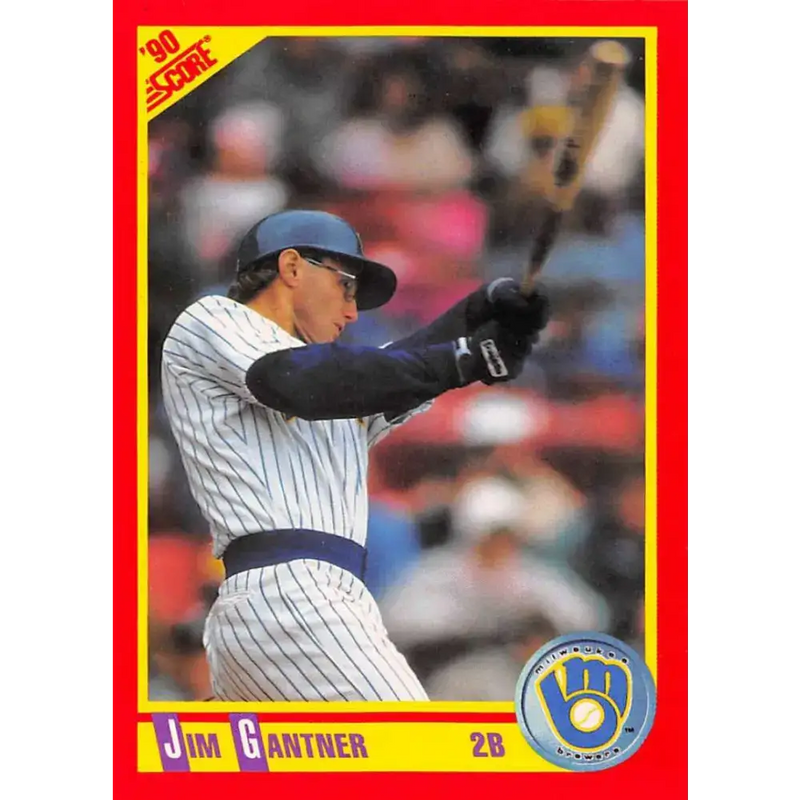 1990 Score #382 Jim Gantner NM-MT Milwaukee Brewers Baseball Card - Baseball Card Single