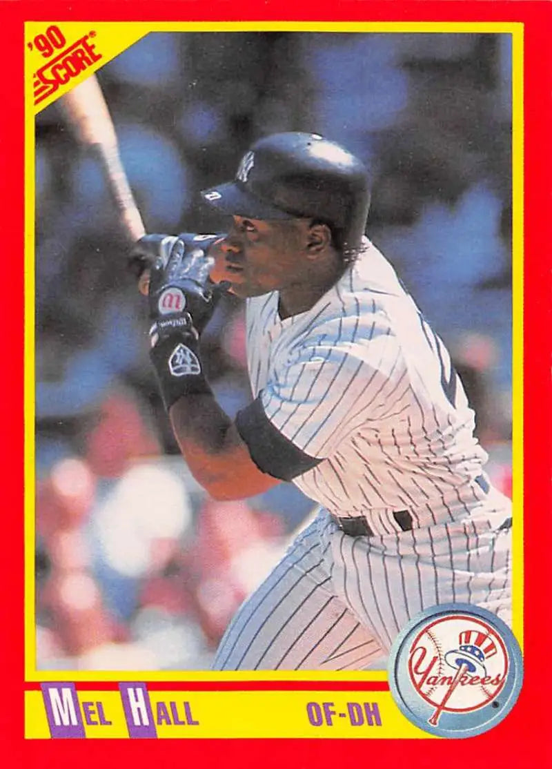 1990 Score #383 Mel Hall EX Excellent New York Yankees Baseball Card - Baseball Card Single