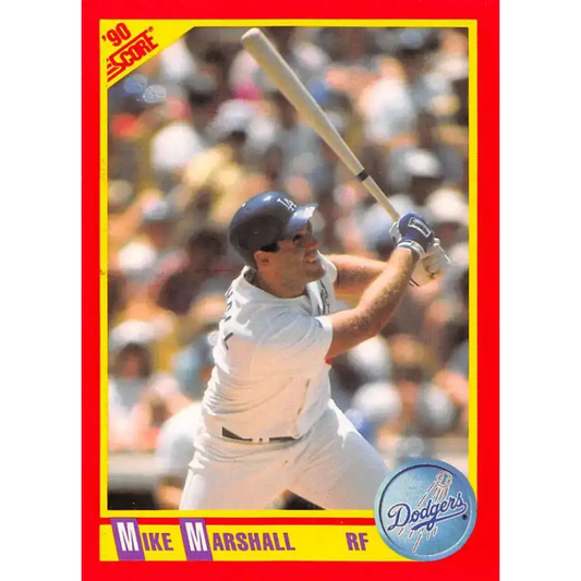 1990 Score #384 Mike Marshall NM-MT Los Angeles Dodgers Baseball Card - Baseball Card Single