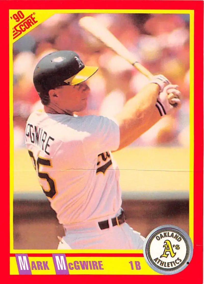 1990 Score #385 Mark McGwire EX Excellent Oakland Athletics Baseball Card - Baseball Card Single