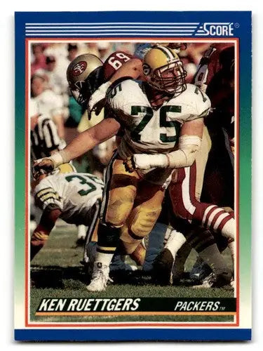 1990 Score #386 Ken Ruettgers Green Bay Packers Football Cards EX/NM ID:57468 - Football Card Single
