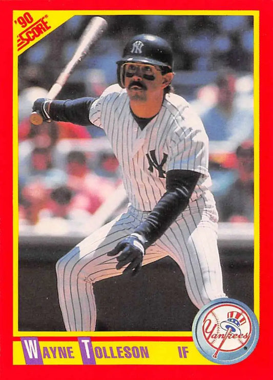 1990 Score #386 Wayne Tolleson EX Excellent New York Yankees Baseball Card - Baseball Card Single