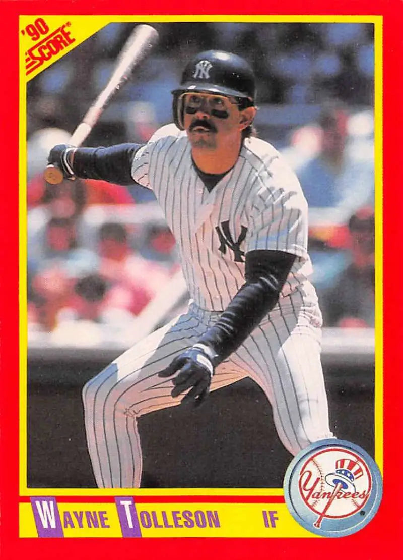 1990 Score #386 Wayne Tolleson EX Excellent New York Yankees Baseball Card - Baseball Card Single