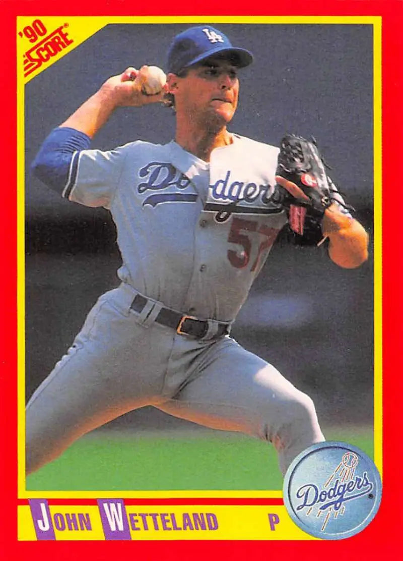 1990 Score #388 John Wetteland EX Excellent Los Angeles Dodgers Baseball Card - Baseball Card Single