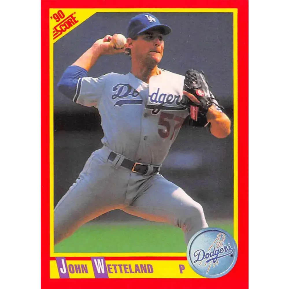 1990 Score #388 John Wetteland NM-MT Los Angeles Dodgers Baseball Card - Baseball Card Single
