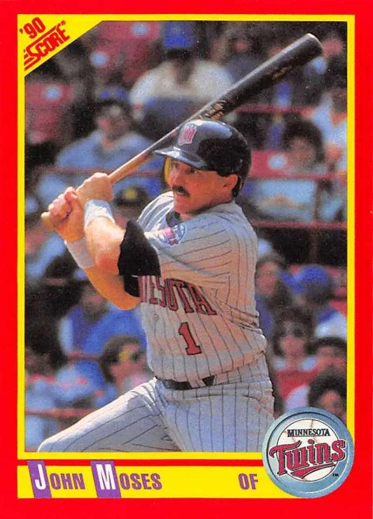 1990 Score #391 John Moses EX Excellent Minnesota Twins Baseball Card - Baseball Card Single
