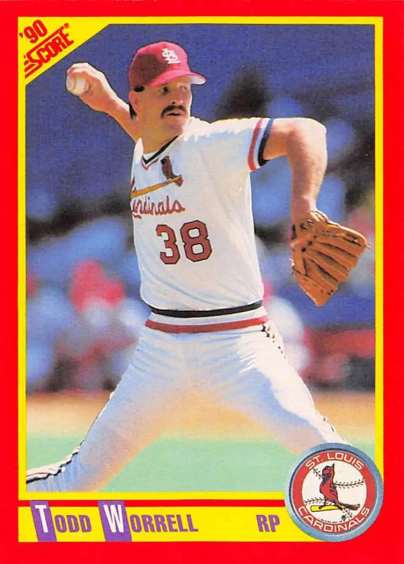 1990 Score #392 Todd Worrell EX Excellent St. Louis Cardinals Baseball Card - Baseball Card Single