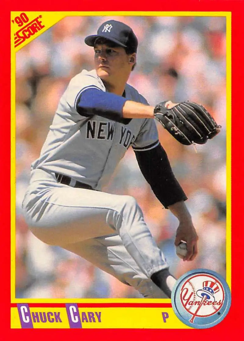 1990 Score #393 Chuck Cary EX Excellent New York Yankees Baseball Card - Baseball Card Single