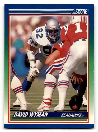 Football trading card featuring David Wyman Seattle Seahawks with original gloss detail