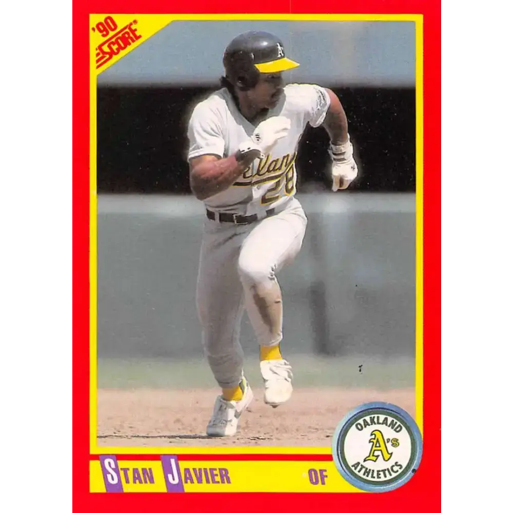 1990 Score #394 Stan Javier NM-MT Oakland Athletics Baseball Card - Baseball Card Single