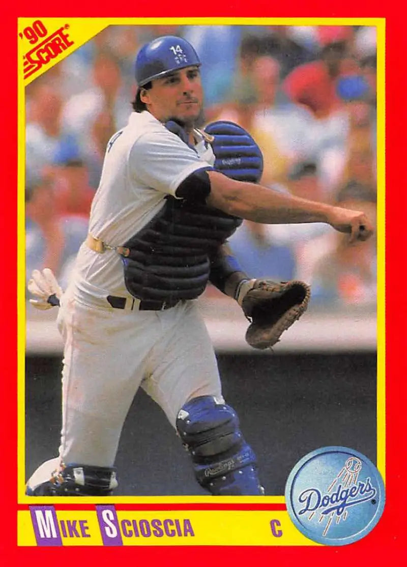 1990 Score #398 Mike Scioscia EX Excellent Los Angeles Dodgers Baseball Card - Baseball Card Single