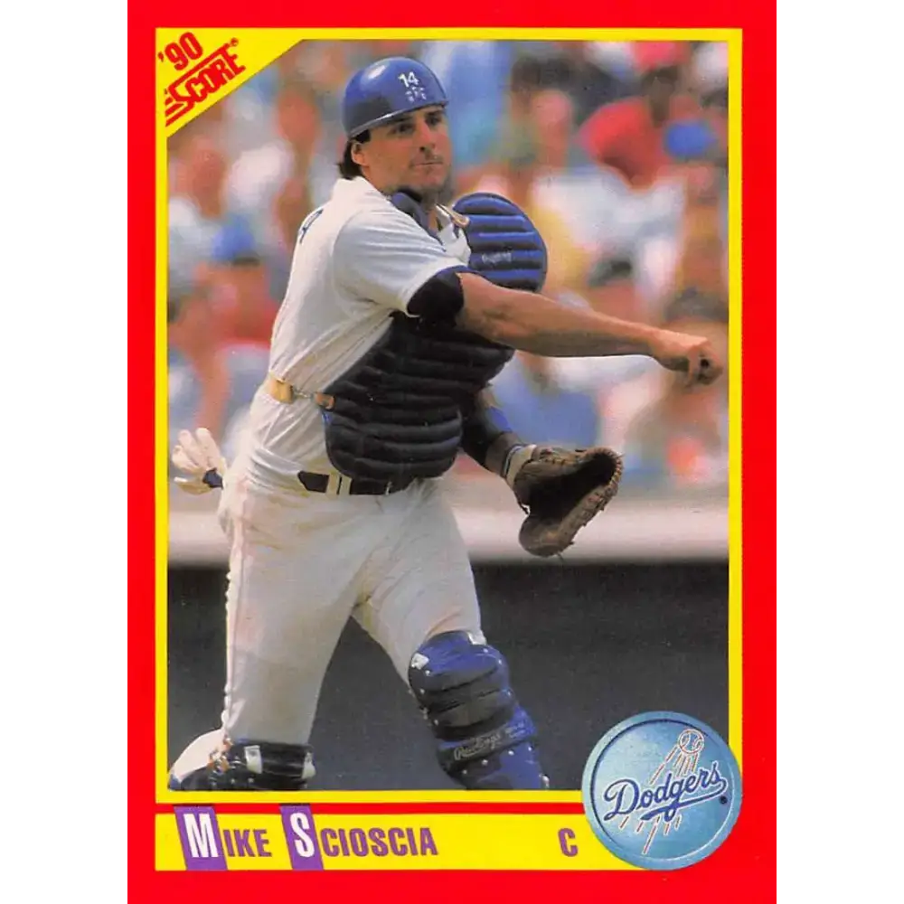1990 Score #398 Mike Scioscia NM-MT Los Angeles Dodgers Baseball Card - Baseball Card Single