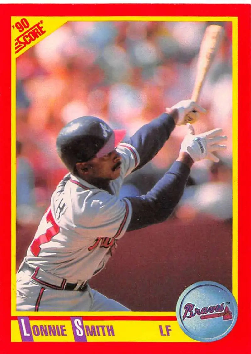 1990 Score #399 Lonnie Smith EX Excellent Atlanta Braves Baseball Card - Baseball Card Single