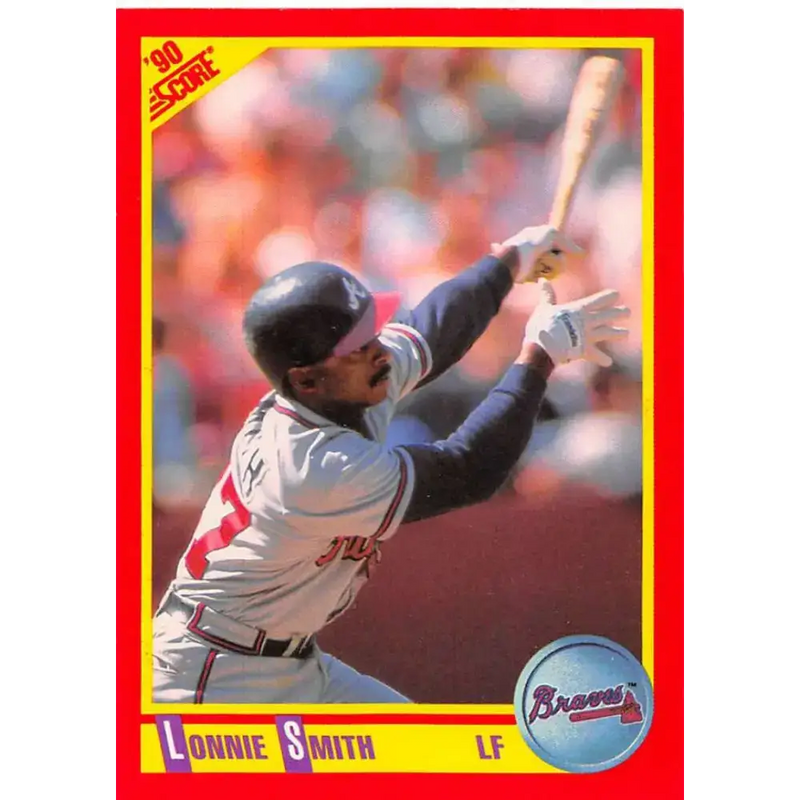 1990 Score #399 Lonnie Smith NM-MT Atlanta Braves Baseball Card - Baseball Card Single