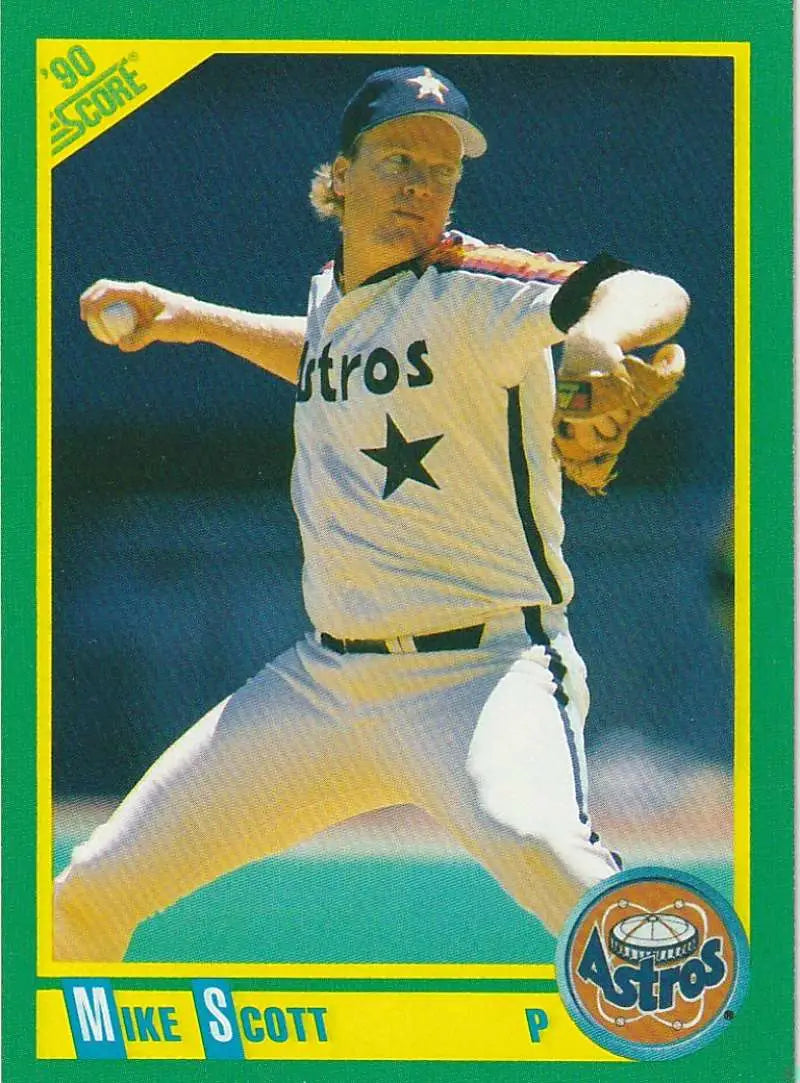 1990 Score #40 Mike Scott EX Excellent Houston Astros Baseball Card - Baseball Card Single
