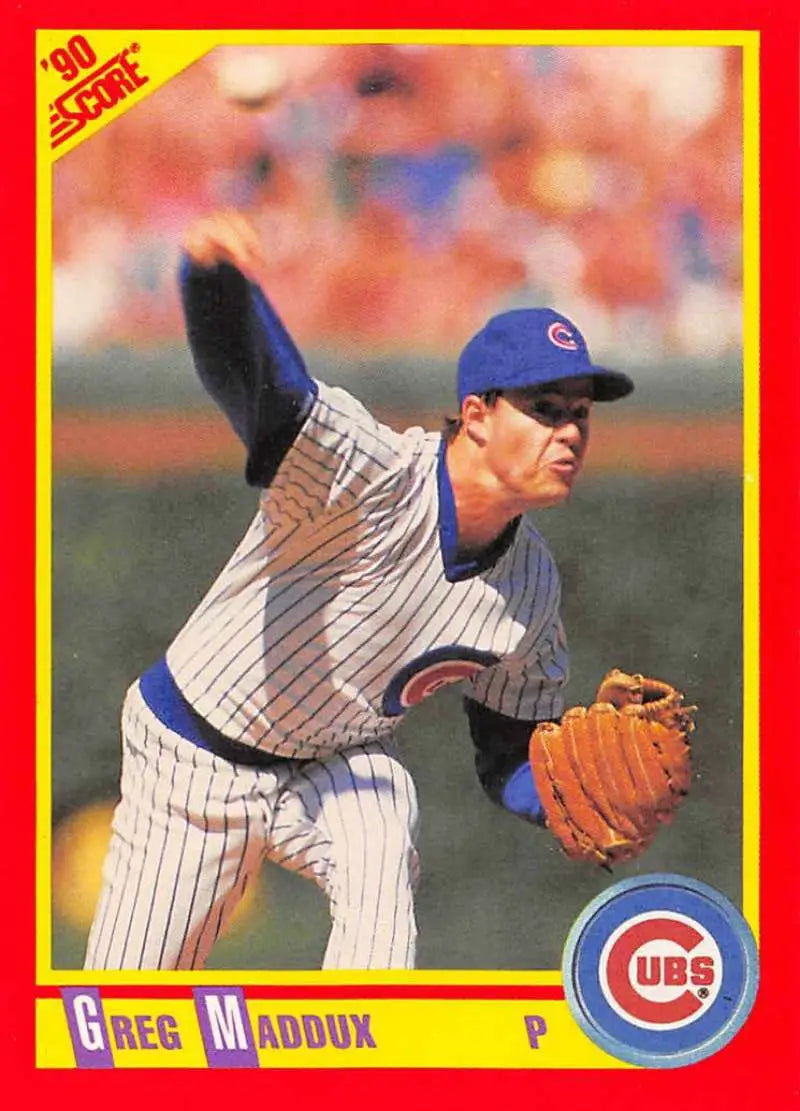 1990 Score #403 Greg Maddux EX Excellent Chicago Cubs Baseball Card - Baseball Card Single