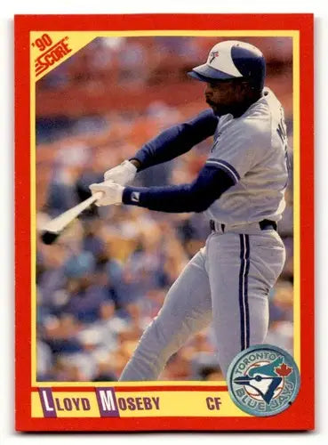 Original gloss Lloyd Moseby baseball card from 1990 Score #404 featuring Simply Sandoval
