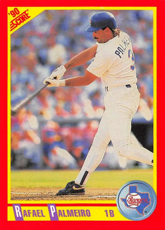 1990 Score #405 Rafael Palmeiro EX Excellent Texas Rangers Baseball Card - Baseball Card Single