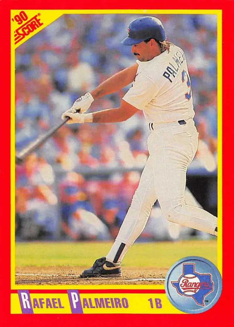 1990 Score #405 Rafael Palmeiro EX Excellent Texas Rangers Baseball Card - Baseball Card Single