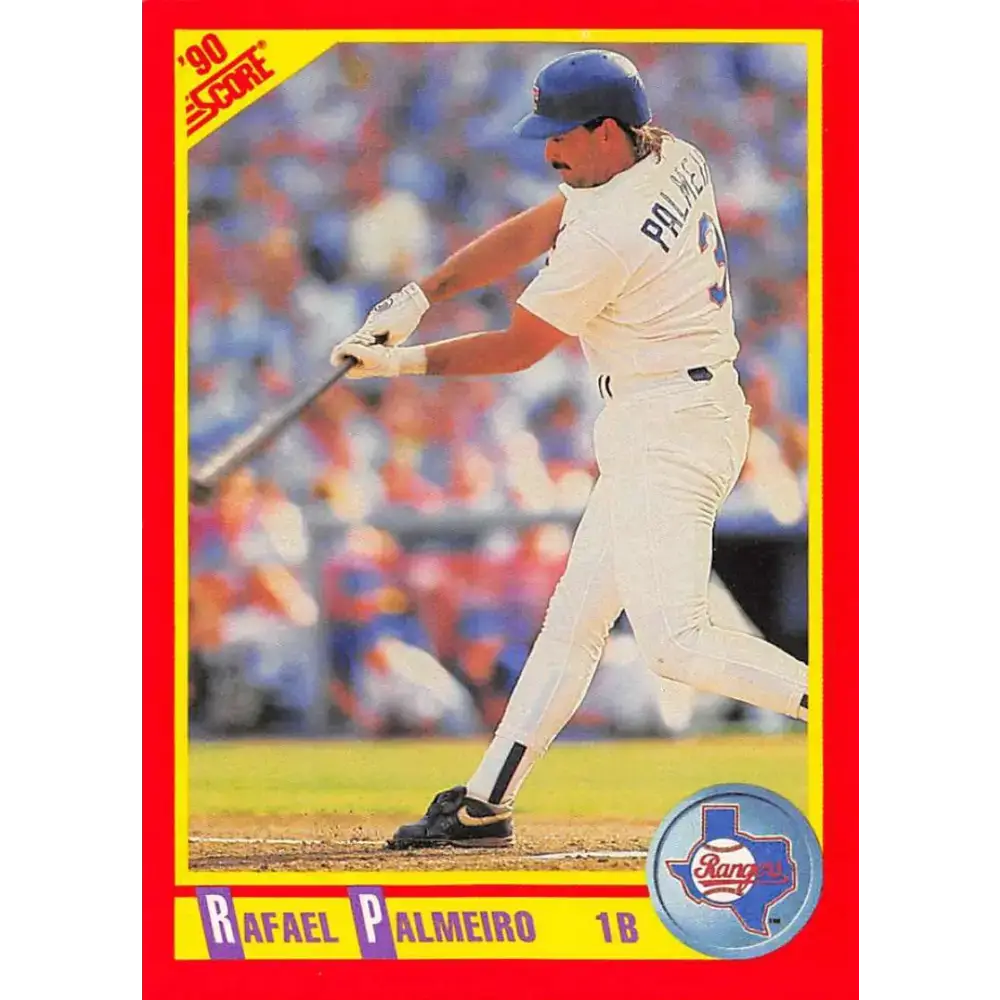 1990 Score #405 Rafael Palmeiro NM-MT Texas Rangers Baseball Card - Baseball Card Single