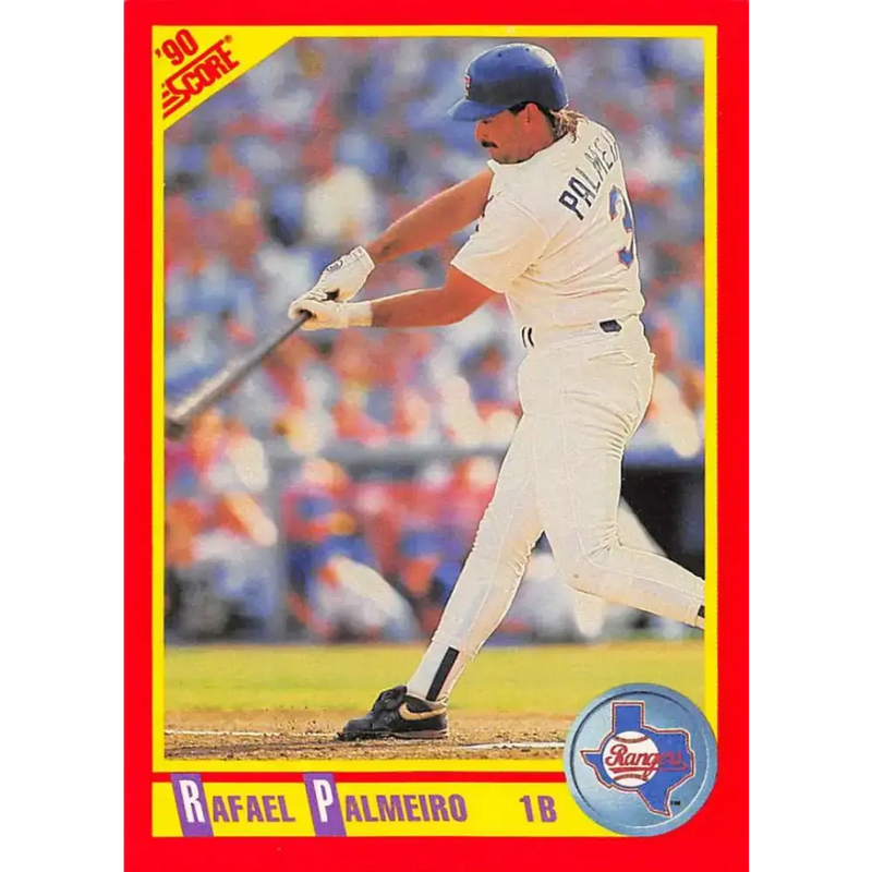 1990 Score #405 Rafael Palmeiro NM-MT Texas Rangers Baseball Card - Baseball Card Single