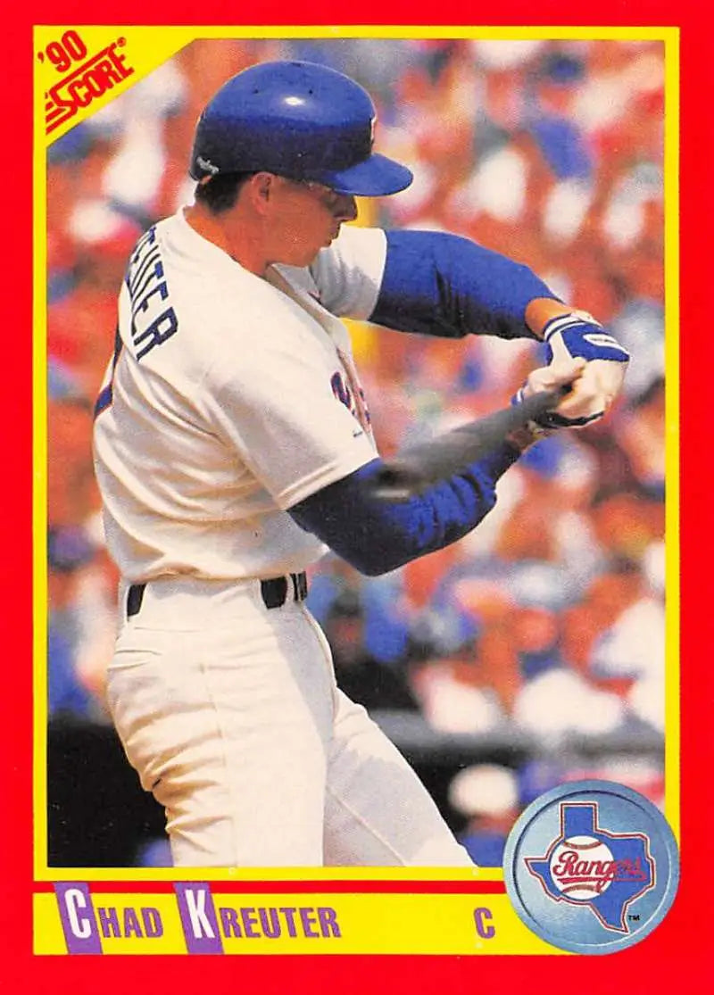 1990 Score #406 Chad Kreuter EX Excellent Texas Rangers Baseball Card - Baseball Card Single