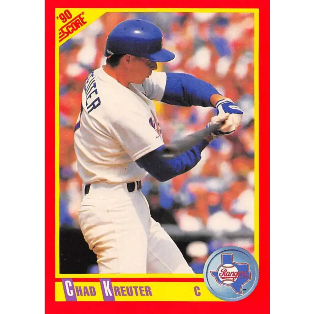 1990 Score #406 Chad Kreuter NM-MT Texas Rangers Baseball Card - Baseball Card Single